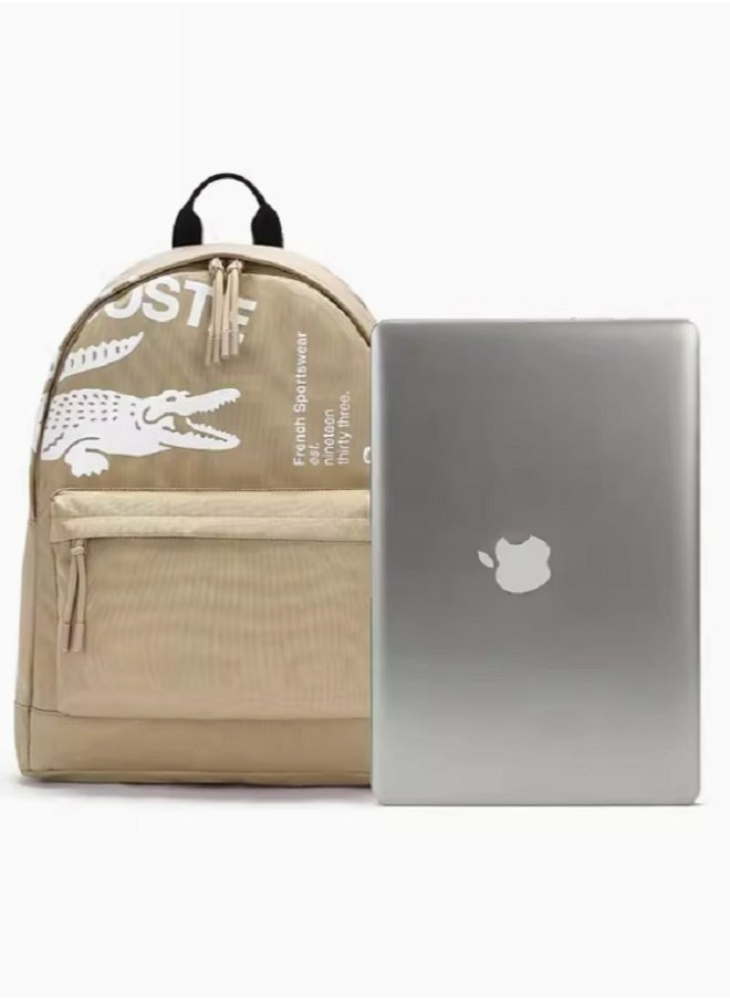 LACOSTE Lacoste Printed Casual Backpack Khaki  - Image 4