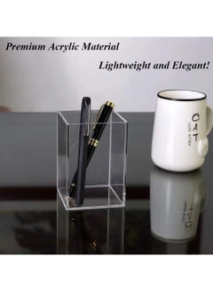 Pen Holder, 2 Piece Pencil Pot Desk, Desk Organizer, Pen Holder, Pen Holder, Makeup Brush Holder, Transparent Square Plastic Pencil Pot for Office Accessory - pzsku/ZADE978D3E29955676CA9Z/45/_/1720784718/0f37ea69-1e54-4bd8-831a-ffcb7b8bdba8