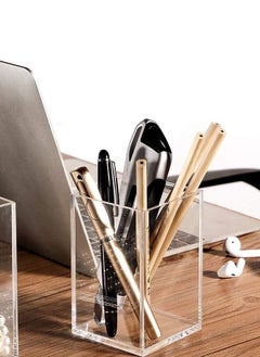 Pen Holder, 2 Piece Pencil Pot Desk, Desk Organizer, Pen Holder, Pen Holder, Makeup Brush Holder, Transparent Square Plastic Pencil Pot for Office Accessory - pzsku/ZADE978D3E29955676CA9Z/45/_/1720784718/3706ba1e-7f1e-494b-8e2e-fe9809619f56