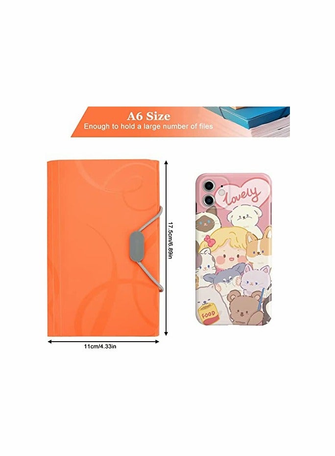 Excefore Expanding File Organisers A6 Size Accordion Folder 13 Pockets Filing Boxes Document Organiser Plastic Wallets Receipt Organiser for Filing Folders and Storage Files, 4 Colours - Image 2