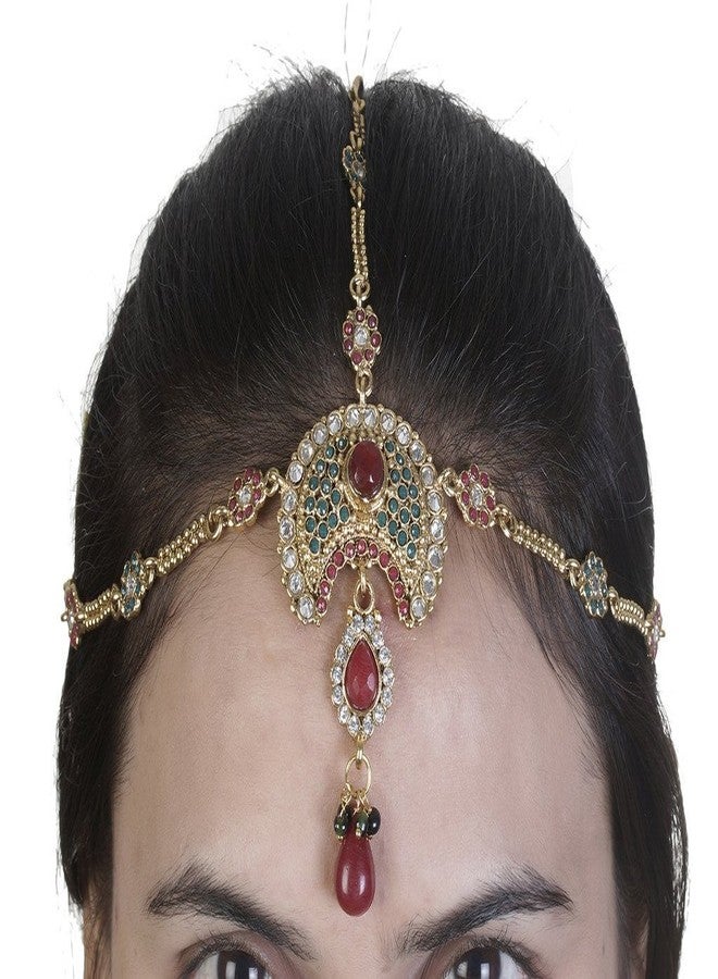 Vama Fashions Maang Tikka Stone Bridal Tika Damini Matha Patti for Women and Girls - Image 2