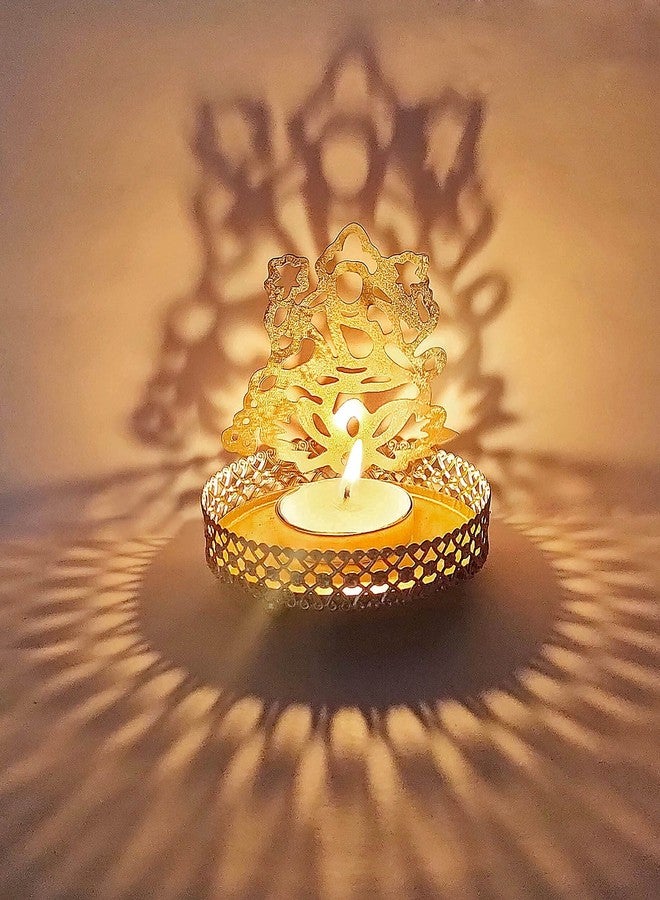 CRAFTSMAN SATVIK Goddess Lakshmi Shadow Metal Diya for Diwali Decoration Gift Traditional Decorative Statue for Home/Office Religious Tea Light Candle Holder Stand Indian Housewarming Return Gift Items - Image 2
