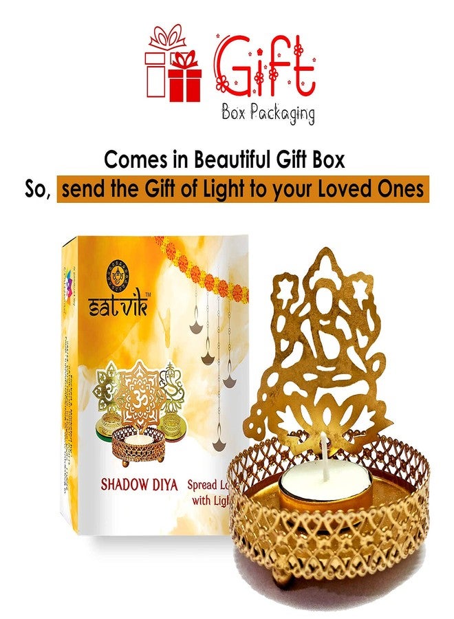 CRAFTSMAN SATVIK Goddess Lakshmi Shadow Metal Diya for Diwali Decoration Gift Traditional Decorative Statue for Home/Office Religious Tea Light Candle Holder Stand Indian Housewarming Return Gift Items - Image 3