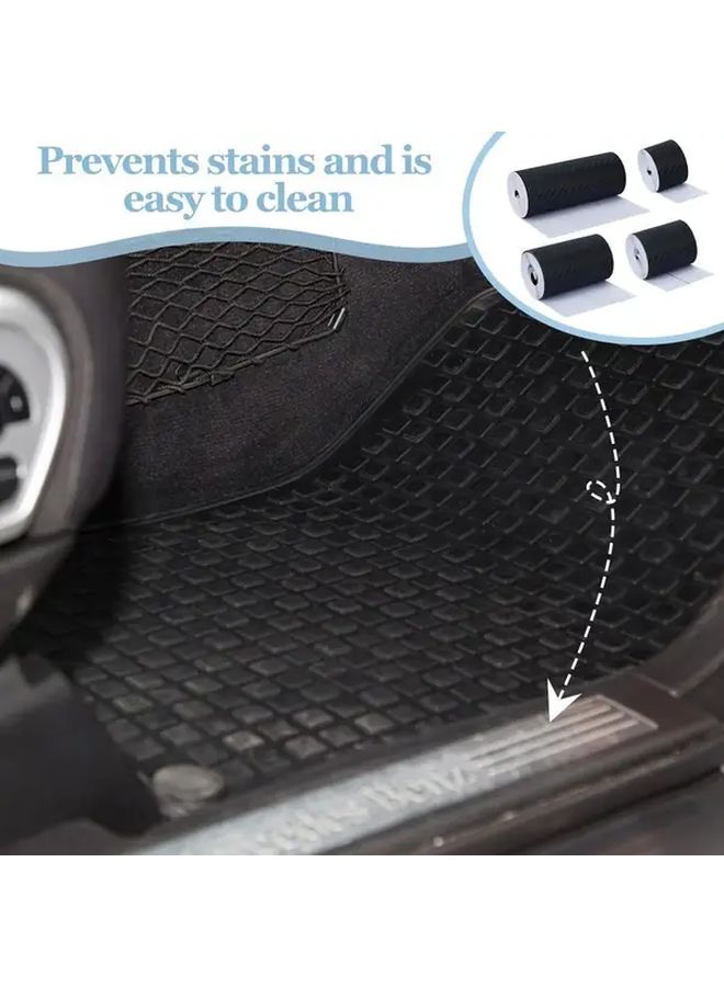 Black Carbon Fiber Vinyl Wrap Tape 4 Rolls 4 Sizes Self Adhesive Car Sticker - Image 3