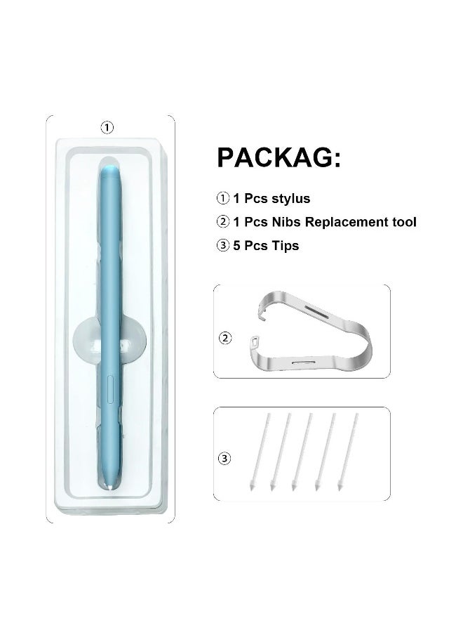 Stylus Pen for Samsung Galaxy Tab S6 Lite/S7 FE /S7+/S8/S8+, Galaxy Note 20, Note 20 Ultra 5G, with 4096 Pressure Sensitivity (Light Blue)