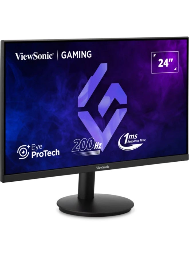 ViewSonic 24 inch FHD Gaming Monitor 200Hz, 1ms MPRT, VA SuperClear Panel, 4000:1 Contrast, HDR10, Eye Care, Adaptive Sync (2x HDMI, 1x DP) VX2425-HD-PRO Black - Image 2