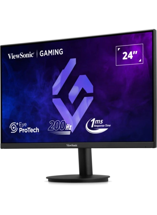 ViewSonic 24 inch FHD Gaming Monitor 200Hz, 1ms MPRT, VA SuperClear Panel, 4000:1 Contrast, HDR10, Eye Care, Adaptive Sync (2x HDMI, 1x DP) VX2425-HD-PRO Black - Image 5