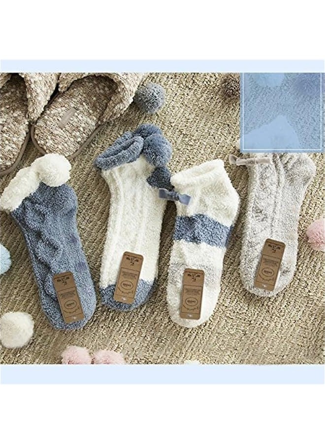 Cozy Winter Fuzzy Women Socks,Grip Slippers,Fluffy House Non Skid - Image 2