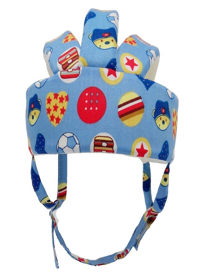 Ocanoiy Baby Safety Helmet Toddler Children Headguard Infant Head Cushion Protective Harnesses Cap Soft Adjustable Kid Safety Hat Head Protector (Football Blue) - Image 2
