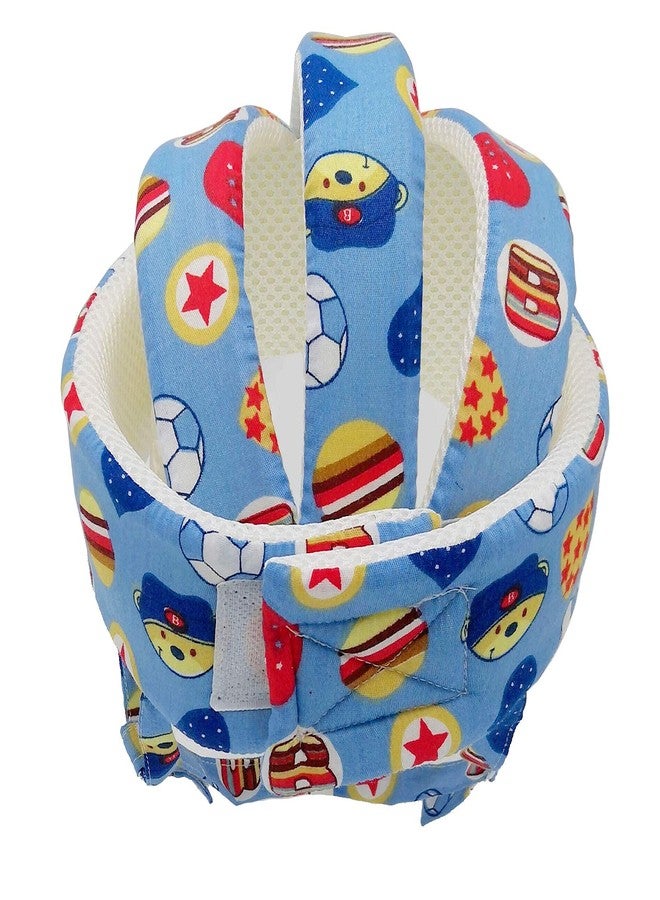 Ocanoiy Baby Safety Helmet Toddler Children Headguard Infant Head Cushion Protective Harnesses Cap Soft Adjustable Kid Safety Hat Head Protector (Football Blue) - Image 5