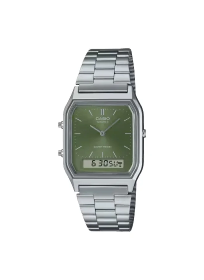 CASIO Unisex Stainless Steel Analog-Digital Watch AQ-230A-3AMQYDF - 29.8 mm