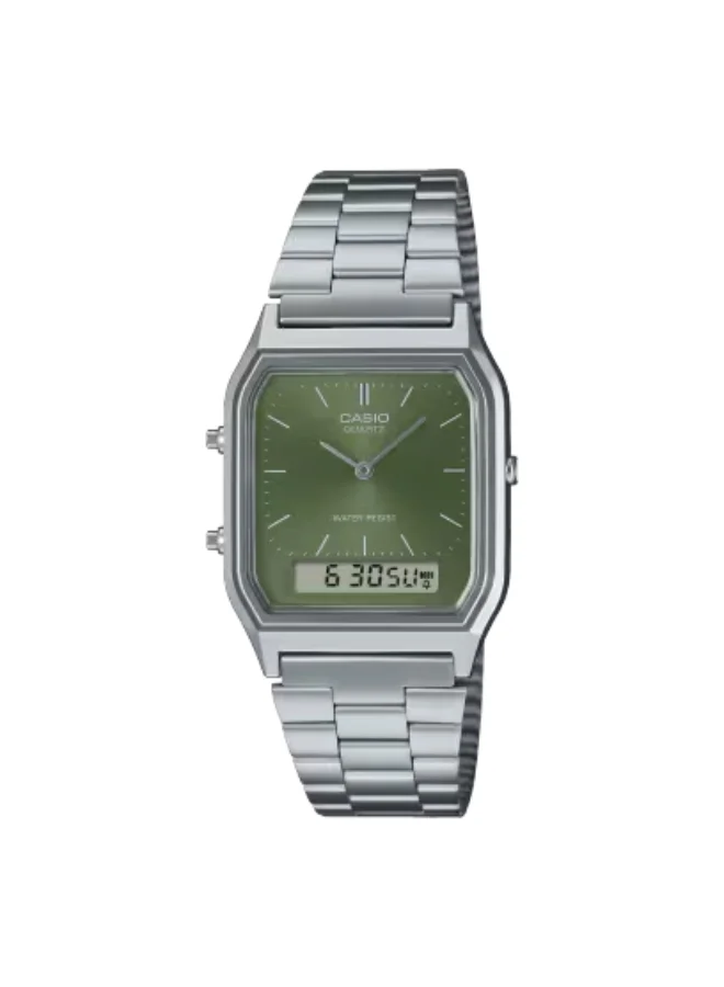 CASIO Unisex Stainless Steel Analog-Digital Watch AQ-230A-3AMQYDF - 29.8 mm