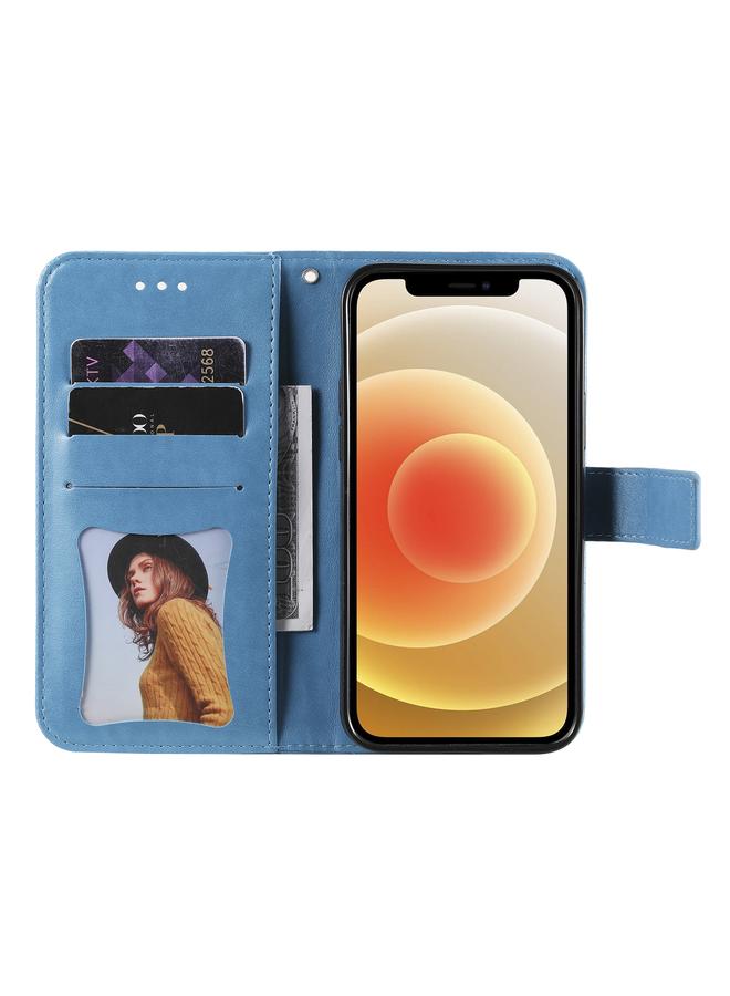 اس-توب جراب لهاتف iPhone 11 Pro Max بنقش زهور 7 بتلات، جراب جلدي من البولي يوريثان قابل للطي أفقيًا مع حامل وفتحات للبطاقات ومحفظة وإطار للصور - Image 4