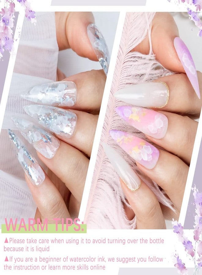 SUPWEE White Blooming Ink Nail Polish Marble Watercolor Ink Nail Painting Nail Blossom Flower Nail Art Design Manicure DIY Nail Design At Home 10ML(0.33FL OZ) - Image 3