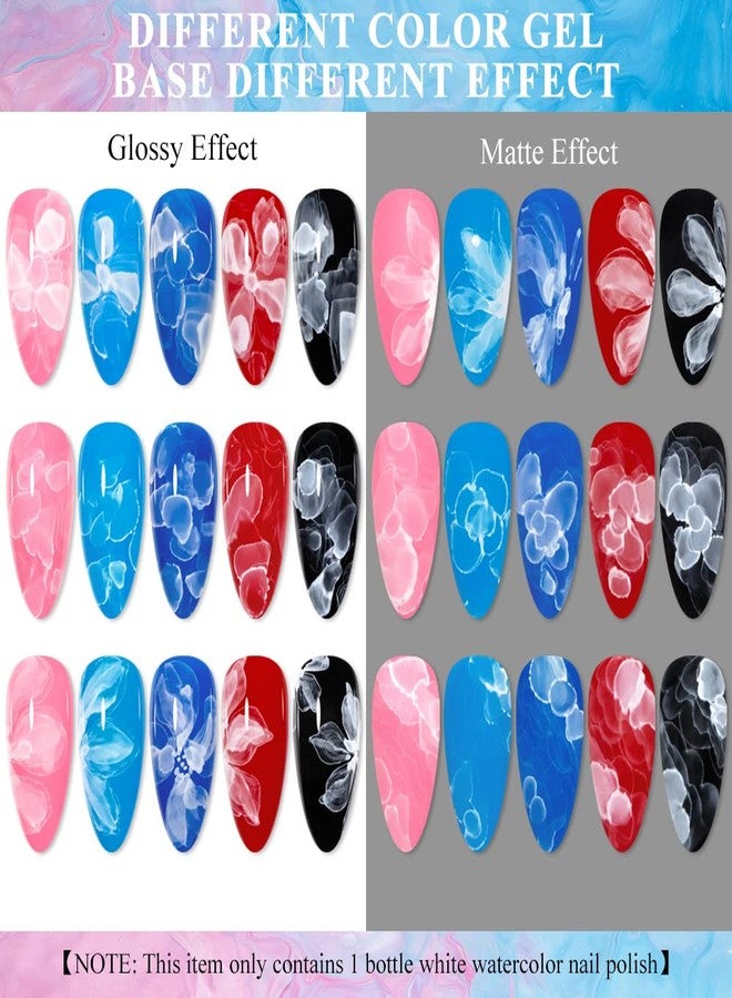 SUPWEE White Blooming Ink Nail Polish Marble Watercolor Ink Nail Painting Nail Blossom Flower Nail Art Design Manicure DIY Nail Design At Home 10ML(0.33FL OZ) - Image 2