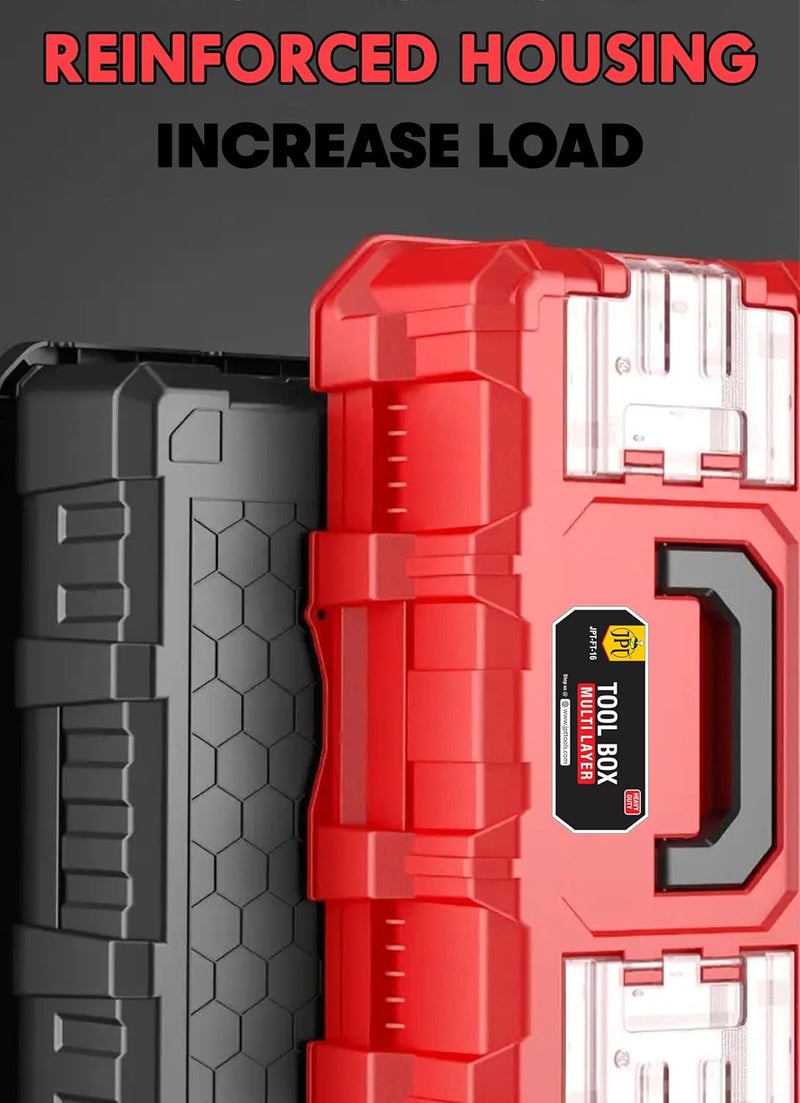 JPT صندوق تنظيم الأدوات JPT للاستخدام الثقيل مجموعة صناعية منزلية صندوق أدوات متعدد الوظائف صندوق كهربائي قابل للطي متعدد الطبقات - Image 2
