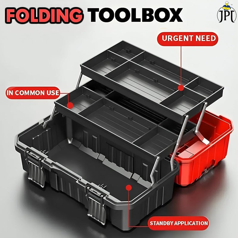 JPT صندوق تنظيم الأدوات JPT للاستخدام الثقيل مجموعة صناعية منزلية صندوق أدوات متعدد الوظائف صندوق كهربائي قابل للطي متعدد الطبقات - Image 4