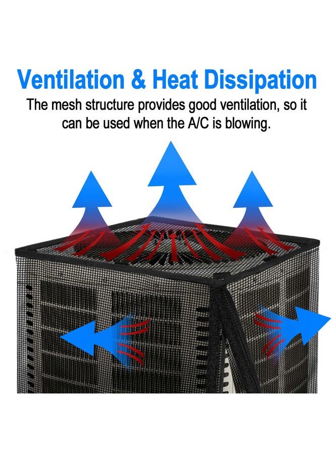 TRELC Air Conditioner Cover for Outside Unit, All Seasons Full Mesh Air Conditioner Cover with Detachable Waterproof Top, Outdoor AC Covers Against Cottonwood, Leaves, Debris (31.5" x 31.5" x 35.4") - Image 5