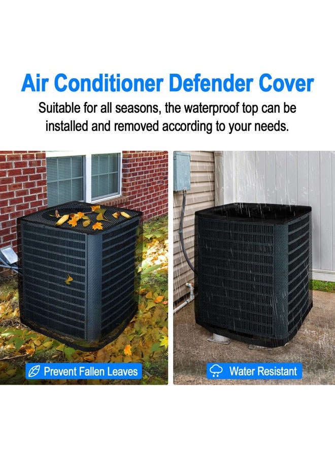 TRELC Air Conditioner Cover for Outside Unit, All Seasons Full Mesh Air Conditioner Cover with Detachable Waterproof Top, Outdoor AC Covers Against Cottonwood, Leaves, Debris (31.5" x 31.5" x 35.4") - Image 3