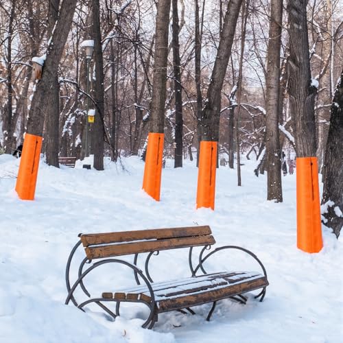 Ribbonlic 3 Pack Winter Palm Tree Protectors 3 Layer Winter Tree Cover Freeze Protection Trees Root Self Adhesive Plant Trunk Insulation Cover with Drawstring for Garden Outdoor Cold Weather(12 Inch) - Image 4