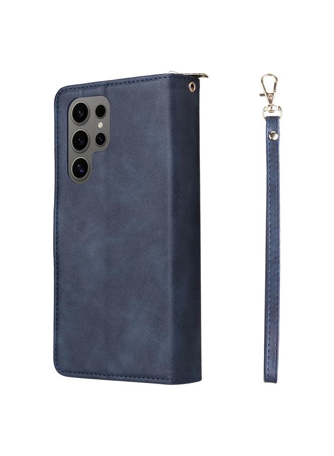 اس-توب جراب لهاتف Samsung Galaxy S25 Ultra 5G مزود بـ 9 فتحات للبطاقات وحقيبة محفظة بسحاب وحافظة جلدية للهاتف - Image 3