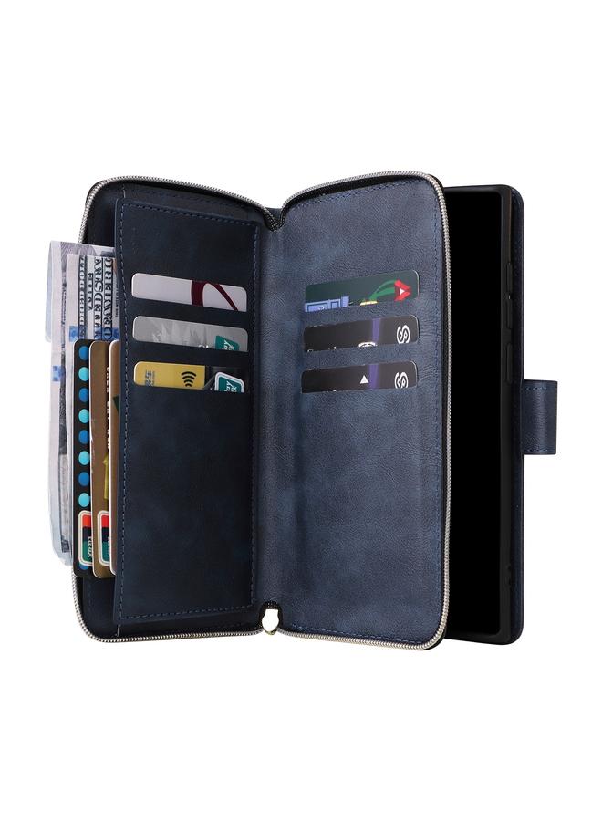 اس-توب جراب لهاتف Samsung Galaxy S25 Ultra 5G مزود بـ 9 فتحات للبطاقات وحقيبة محفظة بسحاب وحافظة جلدية للهاتف - Image 5