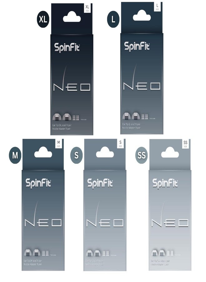 SpinFit NEO for IEM - S - Silicone Patented Eartips for Replacement, Secure Fit and Supreme Comfort, Reduce Allergic Reaction, One Set Fits Normal and Thin Nozzles (1 Pair)(with Inserts) - Image 2