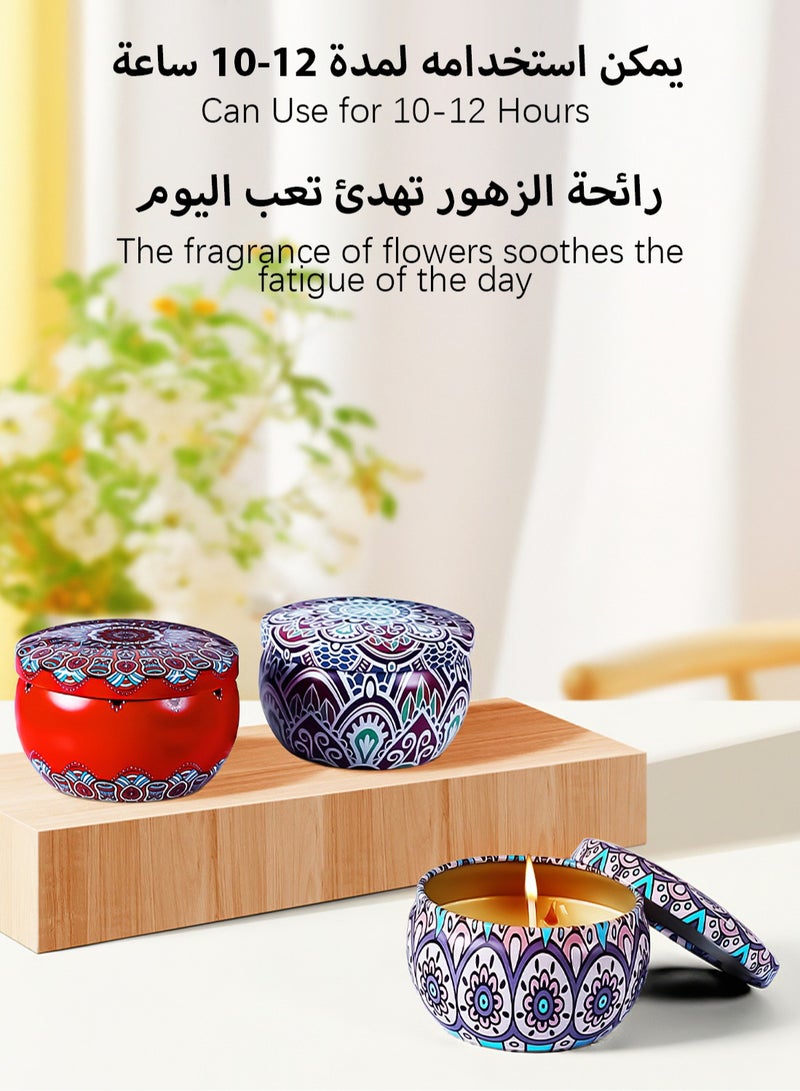 شموع معطرة، شموع عطرية فاخرة مع زهور جافة، مجموعة هدايا شموع معطرة من الصويا الطبيعي للاستحمام في المنزل والسفر واليوجا، هدية استرخاء أنيقة تدوم طويلاً (الياسمين)  - Image 4