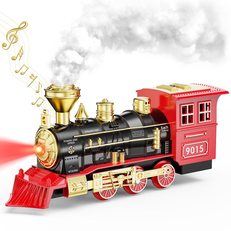 Hot Bee Train Toys Train Steam Locomotive Engine Toy Smoke Lights  Sounds for 3 4 5 6 7 Year Old Kids - Image 2