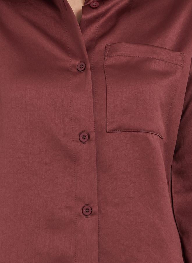 ستايلي طقم قميص سادة مع تنورة طويل - Image 3