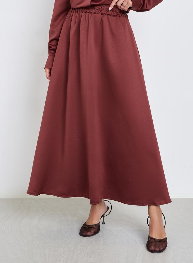 ستايلي طقم قميص سادة مع تنورة طويل - Image 4