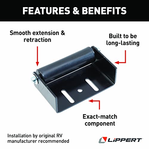 Lippert Components Lippert J-1 Roller for RV Slide-Out Systems, Exact Match Replacement Part, Nylon Roller, Solid Steel Plate, Elongated Screw Holes for Precise Placement, Roller, Base, Shaft, Two Push Nuts - 115611 - Image 3