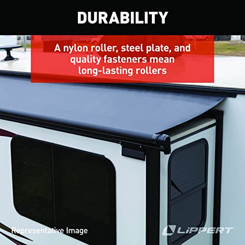 Lippert Components Lippert J-1 Roller for RV Slide-Out Systems, Exact Match Replacement Part, Nylon Roller, Solid Steel Plate, Elongated Screw Holes for Precise Placement, Roller, Base, Shaft, Two Push Nuts - 115611 - Image 4