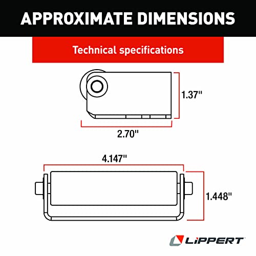 Lippert Components Lippert J-1 Roller for RV Slide-Out Systems, Exact Match Replacement Part, Nylon Roller, Solid Steel Plate, Elongated Screw Holes for Precise Placement, Roller, Base, Shaft, Two Push Nuts - 115611 - Image 2