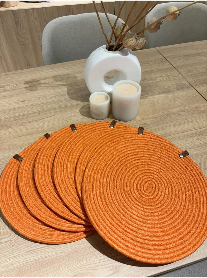 BDZ Deri BDZ Leather Orange Wicker Look Jute 13 Piece Supla Set