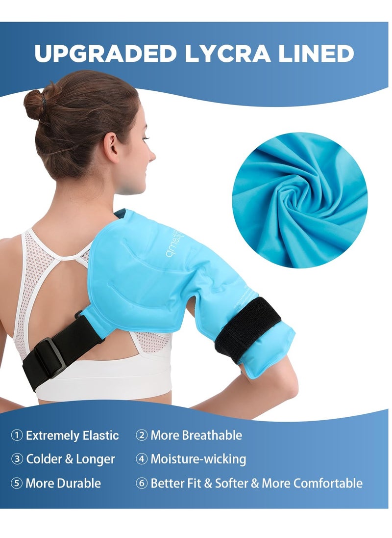 Excefore - Ice Pack for Shoulders, Reusable Gel Cold Compress Shoulder Wraps for Rotator Cuff Injuries, Swelling, Upper Back Pain Relief, Compression Brace for Injuries (Size: XL Shoulder Ice Pack Wrap for Men) - Image 1