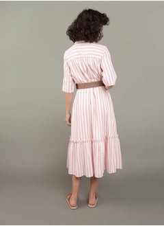 American Eagle AE Ruffle Shirt Midi Dress 