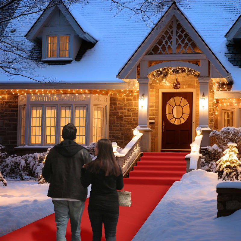 UBCGOTT Red Carpet Runner for Party,140GSM 2.62FTx15FT Carpet Party Decorations Runway Rug for Prom Felt Non-Woven Fabric, Runner Rug for Wedding Ceremony Hollywood Theme Party - Image 1