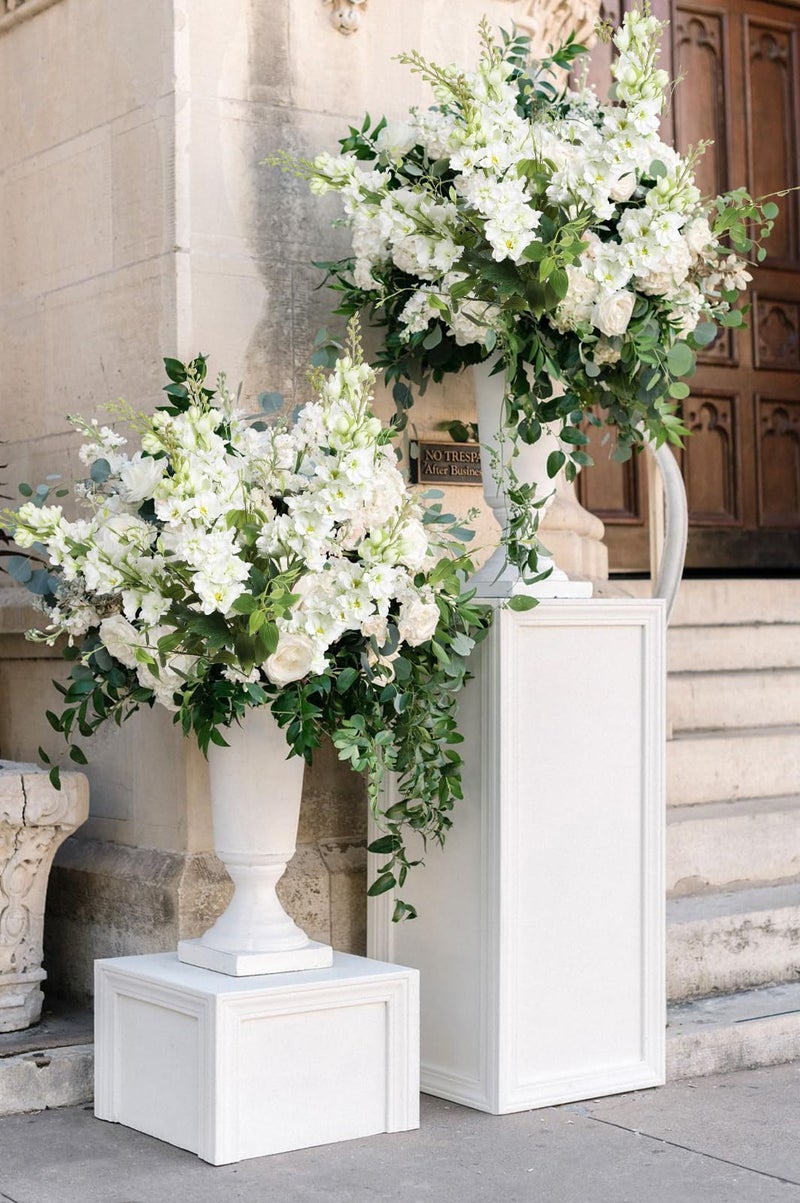 ICBOX 8PCS White Artificial Delphinium Flowers with Clematis Greenery Long Stem Flowers 29.5" Larkspur Artificial Flowers for Wedding Centerpieces Silk Flowers for Home Decor Indoor (White) - Image 3