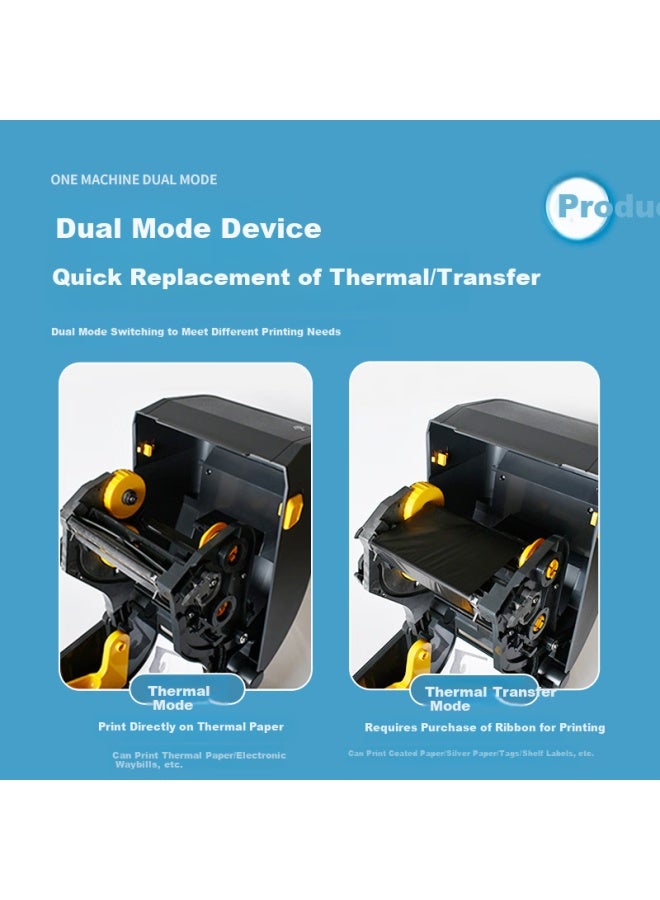 Zebra Zd421t Thermal Label Barcode Printer Thermal Transfer Adhesive Shipping Qr Code Electronic Waybill Price Tag Fixed Asset Fba Zd420/gt800 Upgrade - Image 2