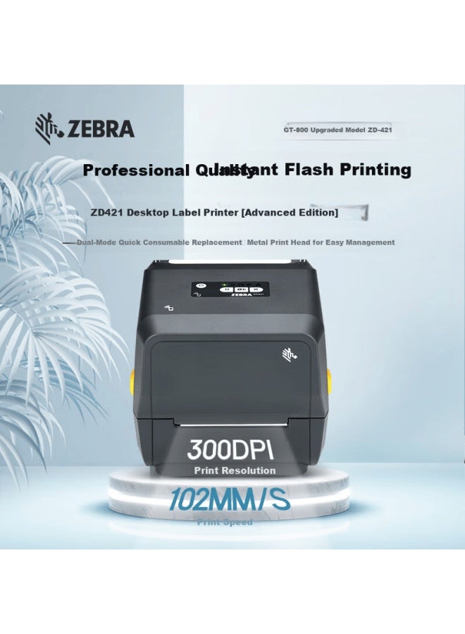Zebra Zd421t Thermal Label Barcode Printer Thermal Transfer Adhesive Shipping Qr Code Electronic Waybill Price Tag Fixed Asset Fba Zd420/gt800 Upgrade - Image 1