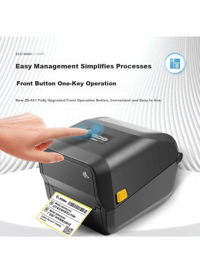Zebra Zd421t Thermal Label Barcode Printer Thermal Transfer Adhesive Shipping Qr Code Electronic Waybill Price Tag Fixed Asset Fba Zd420/gt800 Upgrade - Image 3