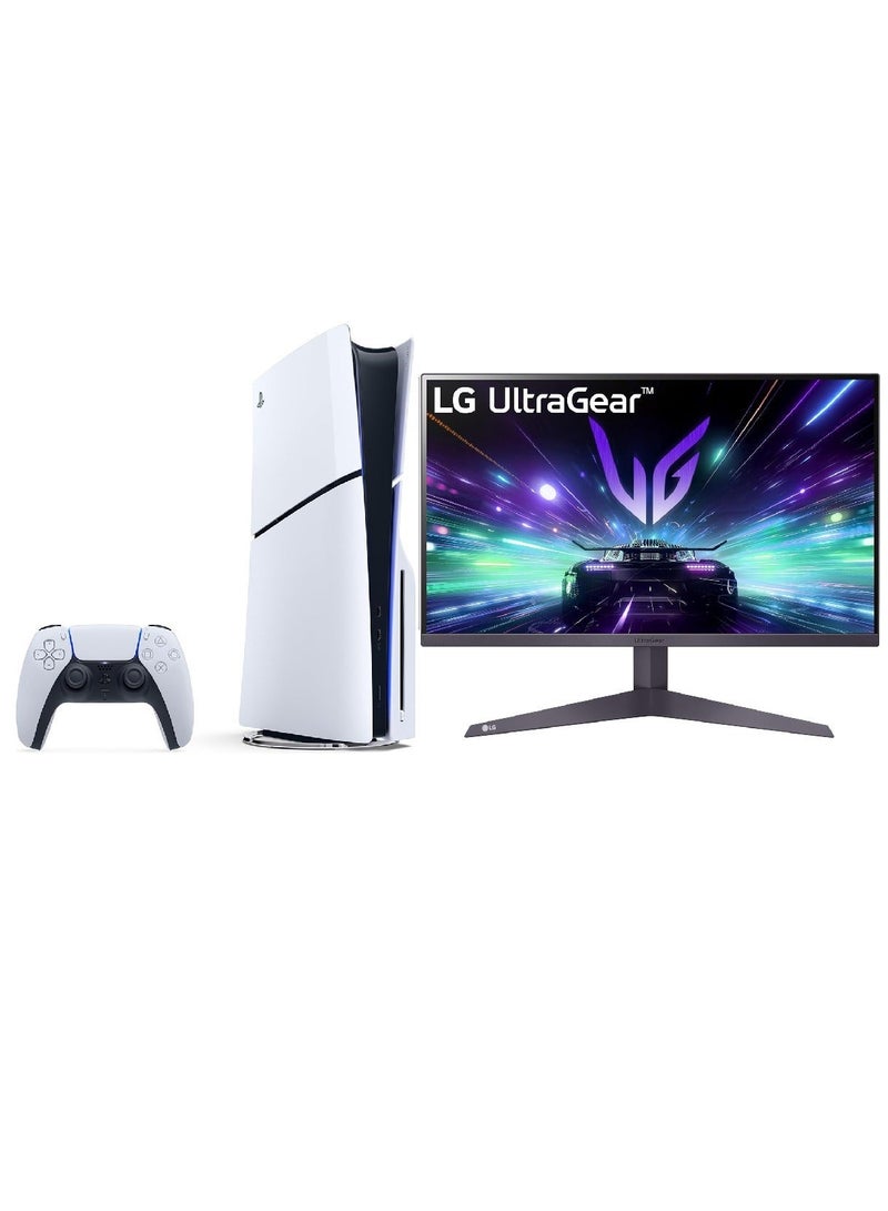 Sony SpeedVision Gamer Pack - LG UltraGear 27” FHD 180Hz 1ms FreeSync Monitor + PlayStation 5 Digital Edition - Image 1