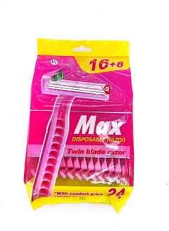 Max 2-Blade Razor, 16+8 Pieces  - Image 1