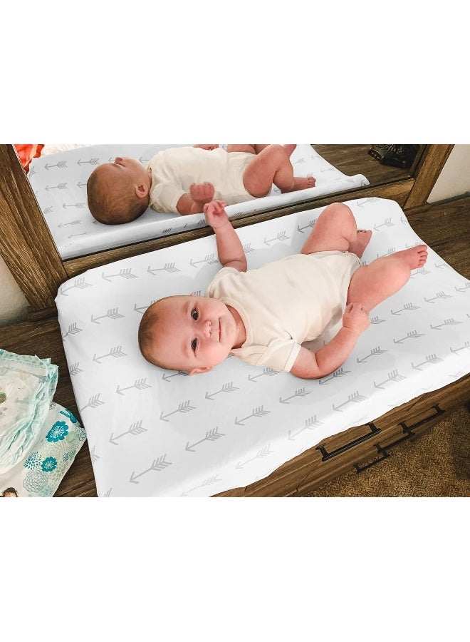 BaeBae Goods BaeBae Goods Changing Pad Cover Set | Cradle Bassinet Sheets/Change Table Covers for Boys & Girls | Super Soft 100% Jersey Knit Cotton | Grey and White | 150 GSM | 3 Pack  - Image 4
