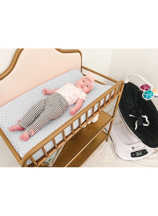 BaeBae Goods BaeBae Goods Changing Pad Cover Set | Cradle Bassinet Sheets/Change Table Covers for Boys & Girls | Super Soft 100% Jersey Knit Cotton | Grey and White | 150 GSM | 3 Pack  - Image 5