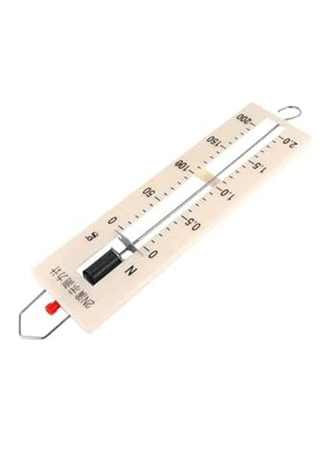 White Plastic and Metal Spring Dynamometer 2 Newton Force Gauge for Physics Lab Experiments - Image 1