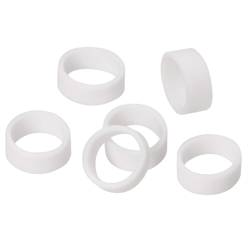 ONLYKXY 100 Pieces Silicone Cable Ties, Data Lines Silicone Cord Ties, Reusable Rubber Rings, Power Cable Tie Straps, Elasticity Coil Ring, Rubber bands (White) - Image 1