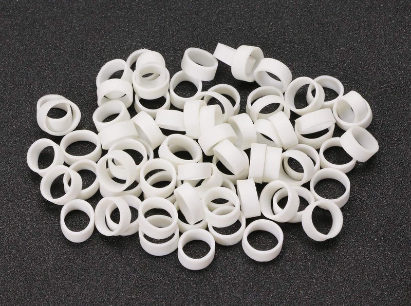 ONLYKXY 100 Pieces Silicone Cable Ties, Data Lines Silicone Cord Ties, Reusable Rubber Rings, Power Cable Tie Straps, Elasticity Coil Ring, Rubber bands (White) - Image 3