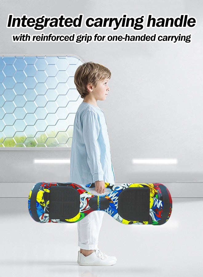 6.5-inch Smart Electric Balance Scooter 2 Wheels Self Balancing Scooter Lithium Battery Hoverboard Balance Car with Led Lights Bluetooth Speaker Best Gift for Children Safe and Easy to Operate - Image 3